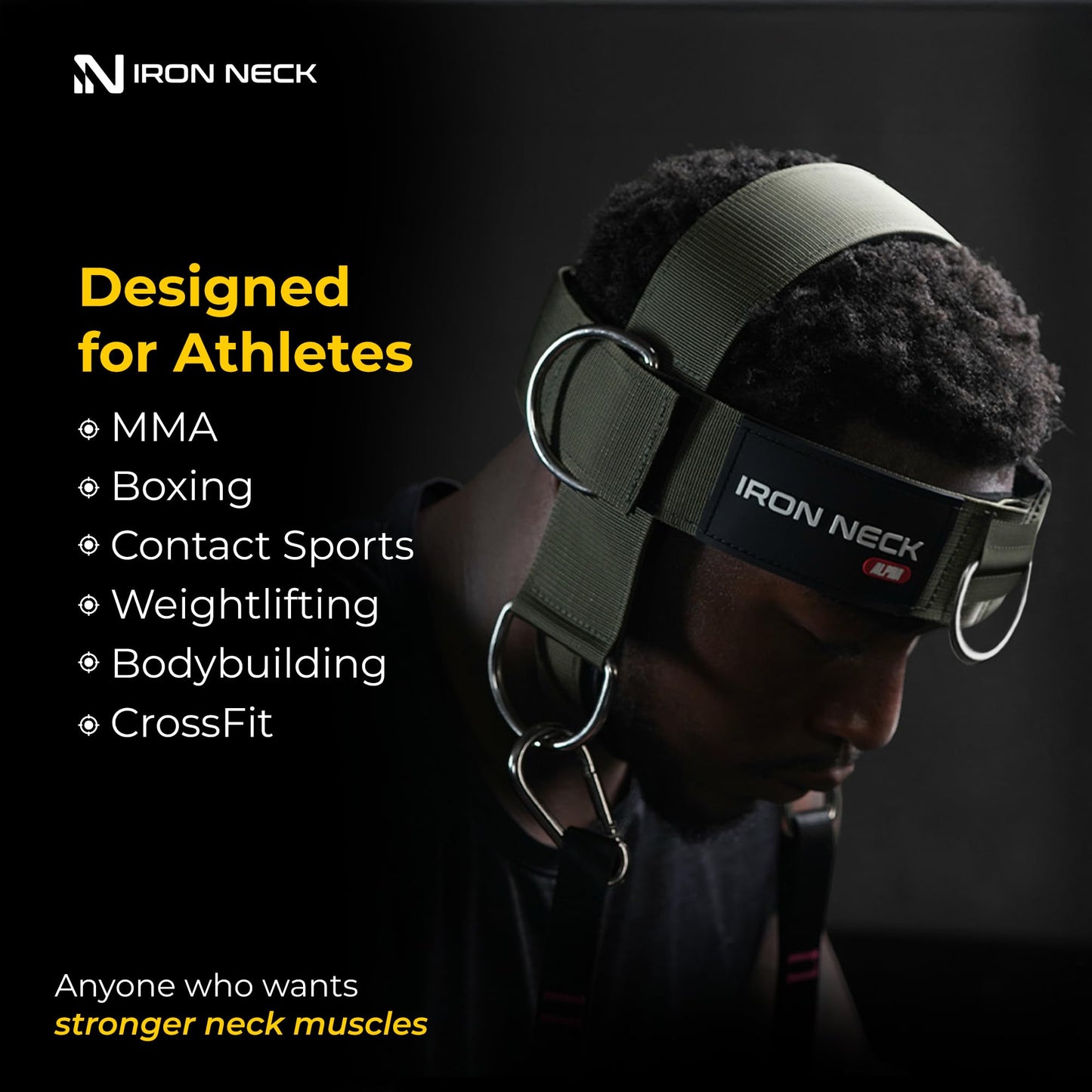 Iron Neck Alpha Harness - Advanced Adjustable Head and Chin Strap - Ultimate Neck Trainer for Home and Gym
