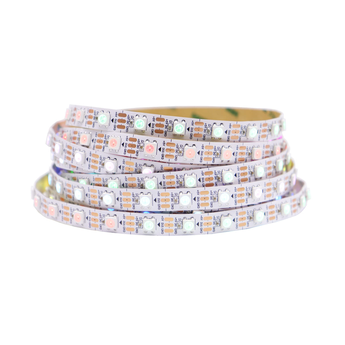 LOAMLIN WS2812B Individually Addressable RGB LED Strip 16.4FT 5050SMD Smart Flexible Dream Full Color 60Pixels/m White PCB Light IP30 Non Waterproof
