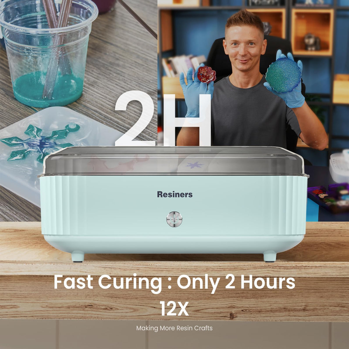 Resiners Resin Curing Machine with UK PLUG for Resin Starter, Cure Air, Auto Curing 2H Resin Supplies, Resin Dryer Curing Station for Epoxy Resin