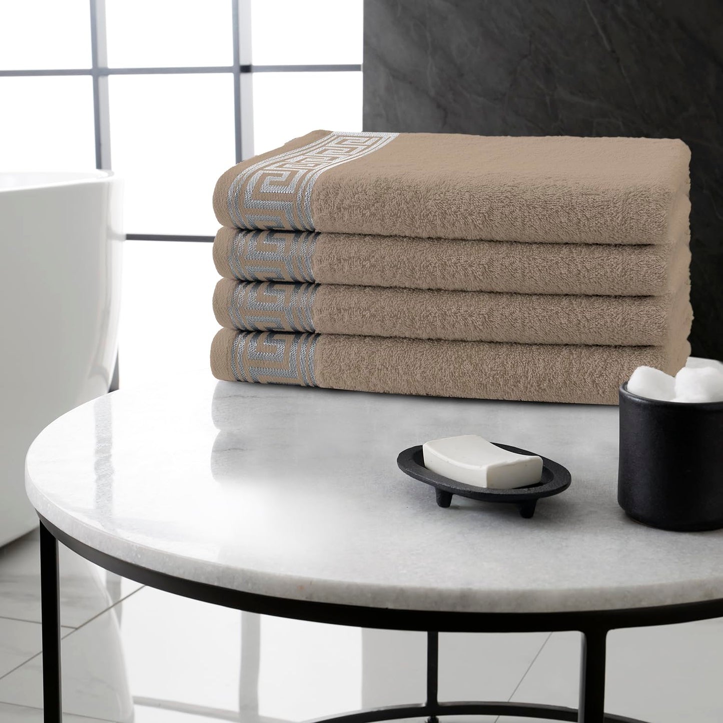GC GAVENO CAVAILIA Luxury Bath Towels 4 Piece - Ultra Soft, Fluffy 100% Egyptian Cotton Towel Set - Quick Dry & Highly Water Absorbent Bathroom Towels