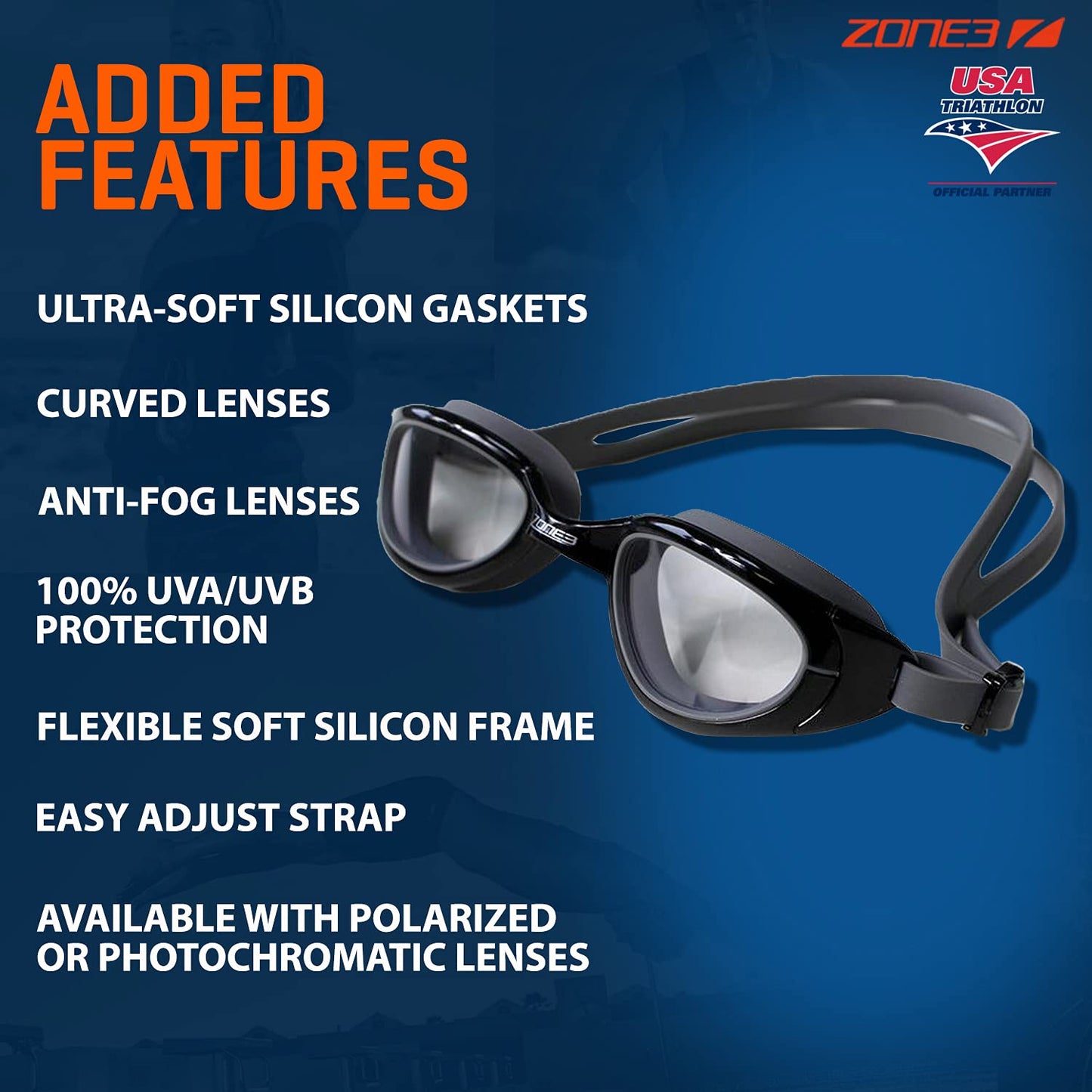 ZONE3 Attack Swim Goggles (Photocromatic - Black/Grey)