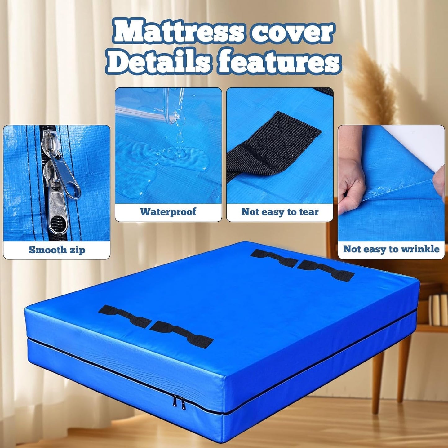 Storystore Mattress Bag, Double Size Mattress Cover for Moving and Storage Mattress Bags with 8 Sturdy Handles