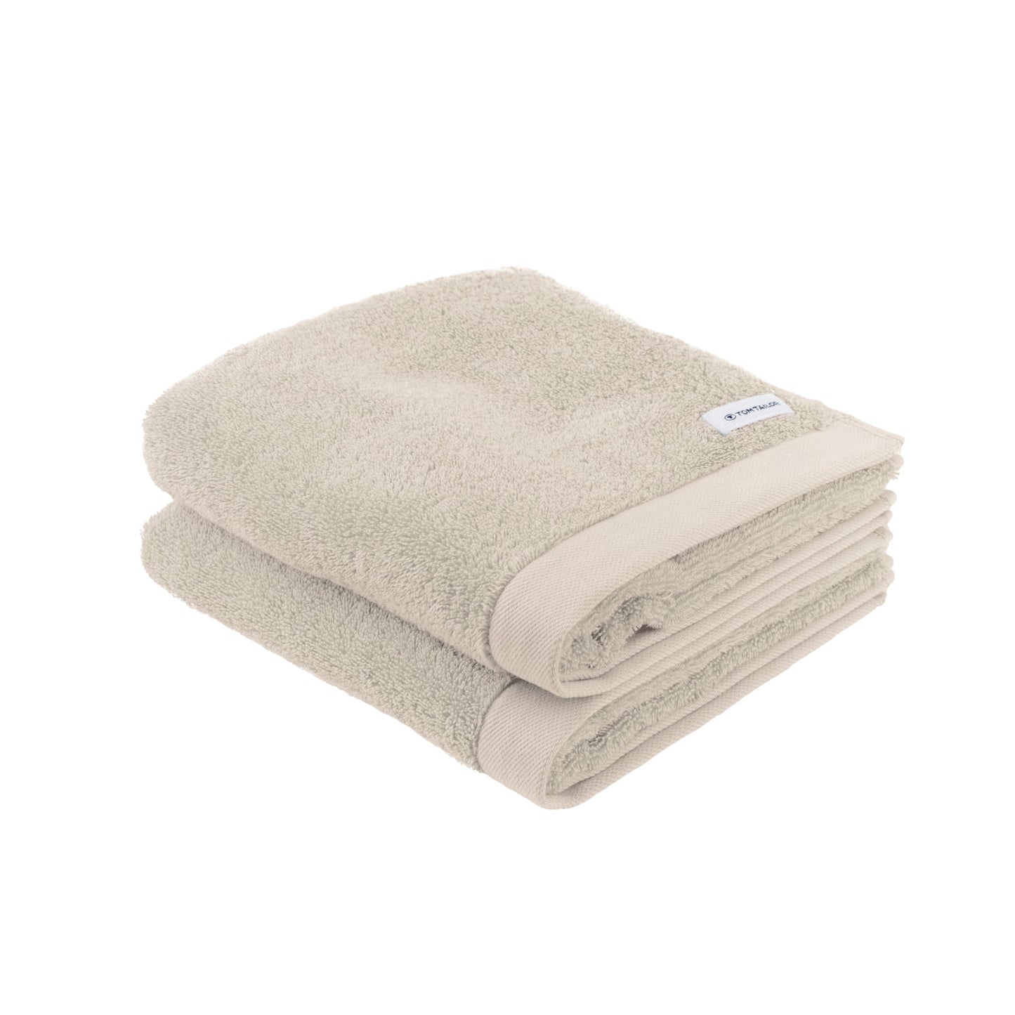 Herding Tom Tailor Hand Towels, Set of 2, 50 x 100 cm, 100% Cotton/Terry Towel, with Hanger and Label with Logo, Colour Bath Towel Beige (Sunny Sand)