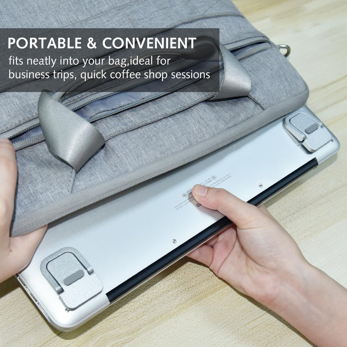 2PCS Portable Laptop Riser, Anti-slip Foldable Laptop Stand Keyboard Riser