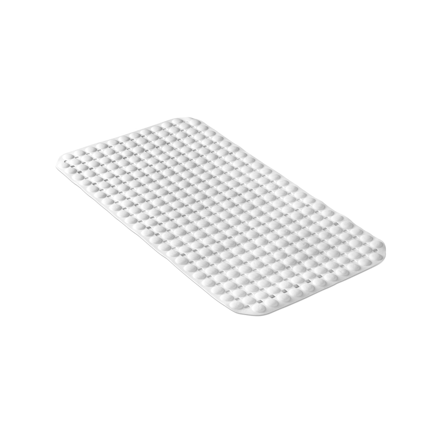 TATAY Non Slip Bath Mat | 50% Recycled Material | Strong Suction Cups & Comfortable Feel Durable | Soft Touch | 68x37 cm ? White
