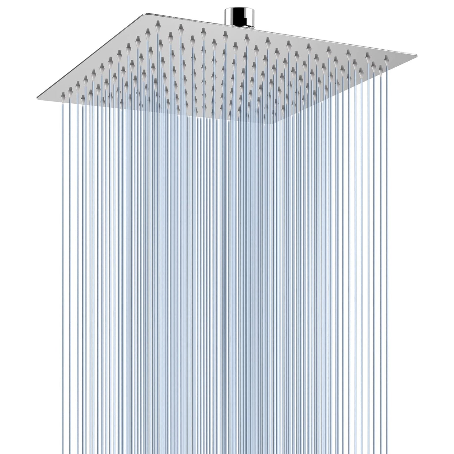 Voolan 10" High Pressure Rain Shower Head, Square Shower Heads Made from 304 Stainless Steel, Comfortable Shower Experience Even at Low Water Flow,