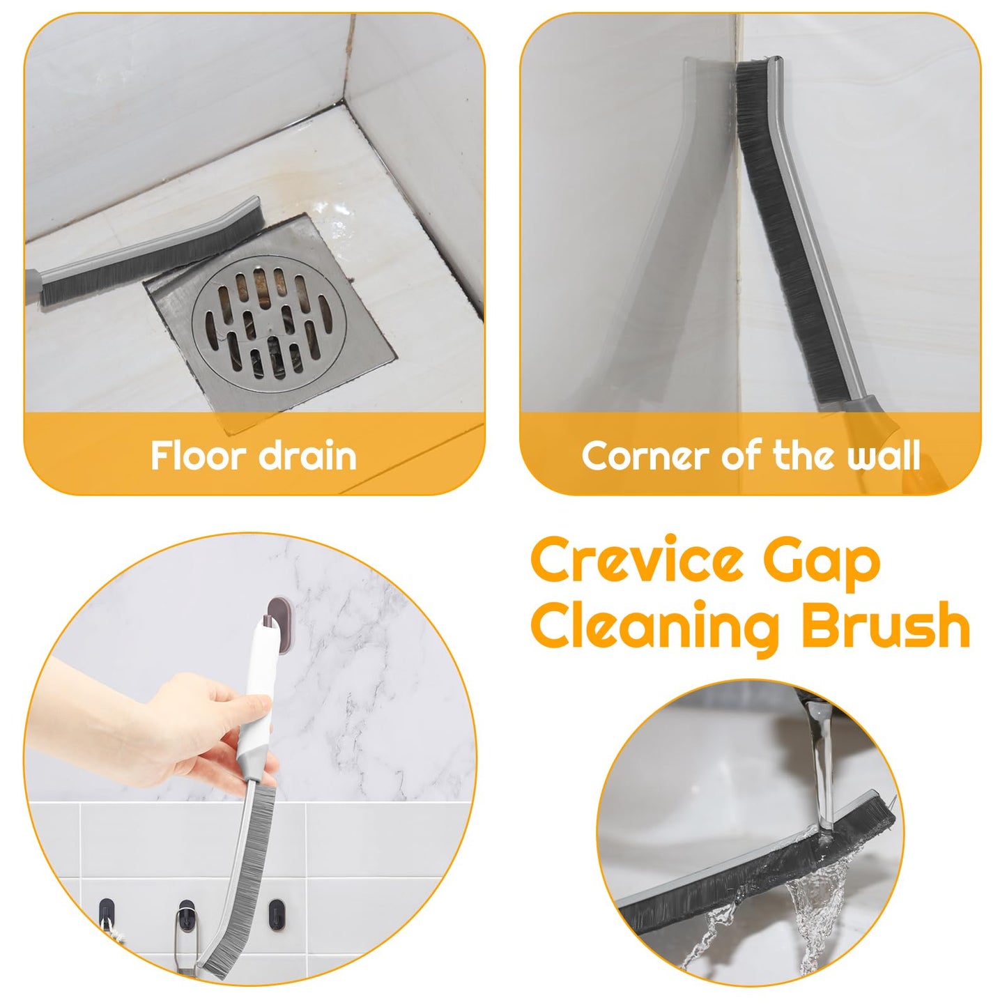SUOXU Cleaning Brush Toilet Brush,Home Kitchen Bathroom Window Crevice Cleaning Brush,2 pcs Hard Bristle Magic Gap Cleaning Tool,Tile Groove Gap