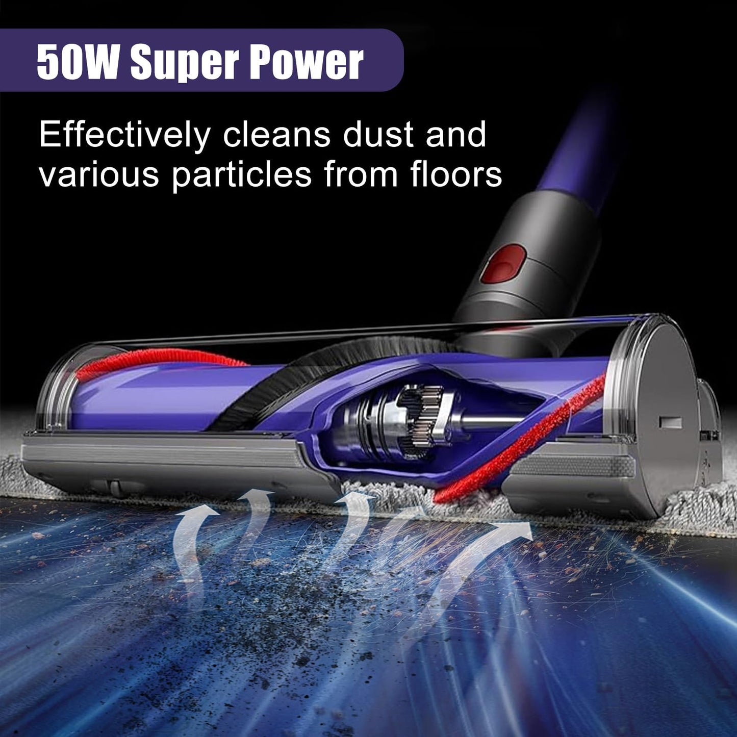 Chuancheng Floor Brush Replacement Turbine Brush Head for Dyson V7 V8 V10 V11 V15 Cordless Vacuum Cleaner Motorhead Turbine Floor Tool