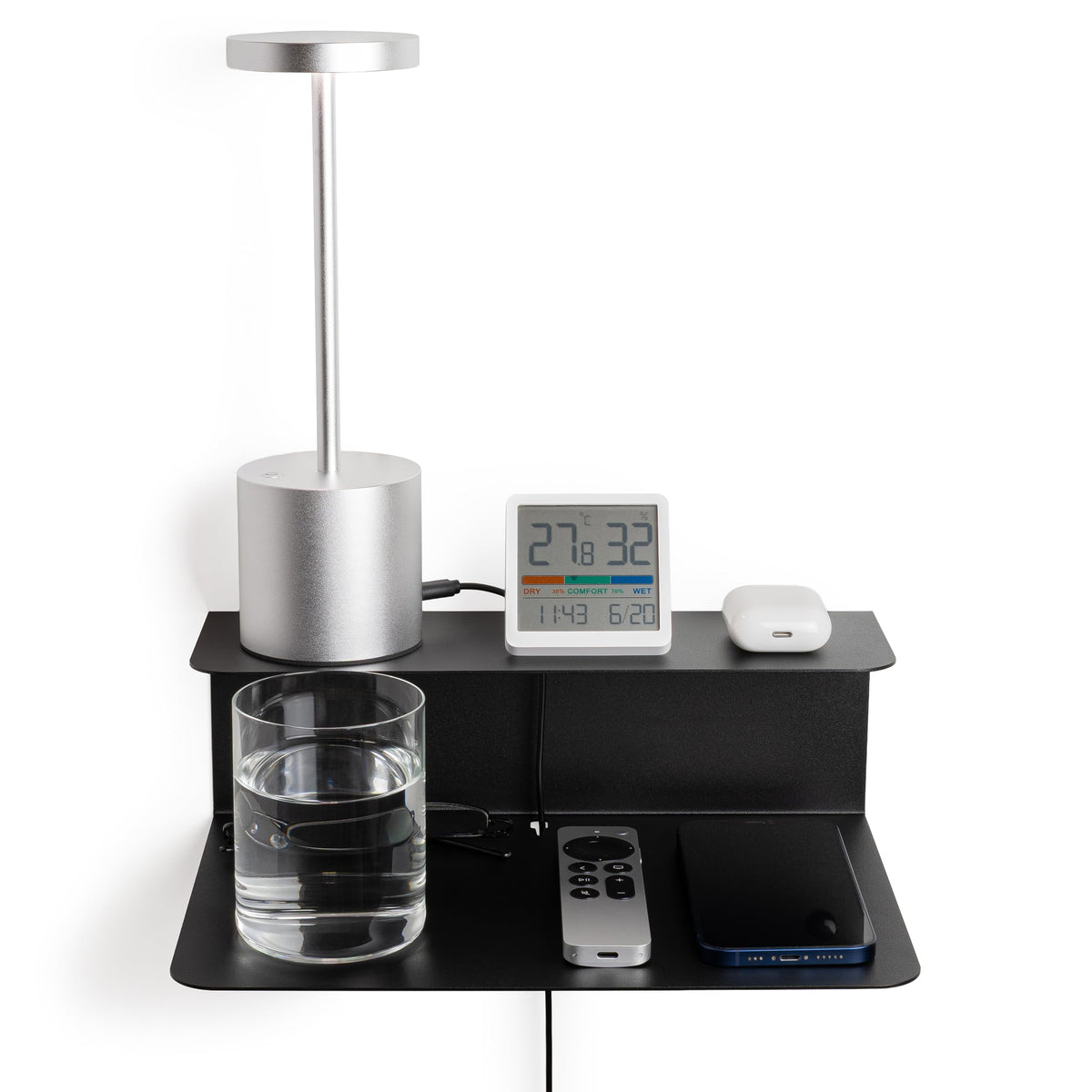 etterr | Pack of 2 Bedside Tables | 100% Steel | Made in Europe | Bedroom Bedside Tables | Black Bedside Tables | Bedroom Bedside Table