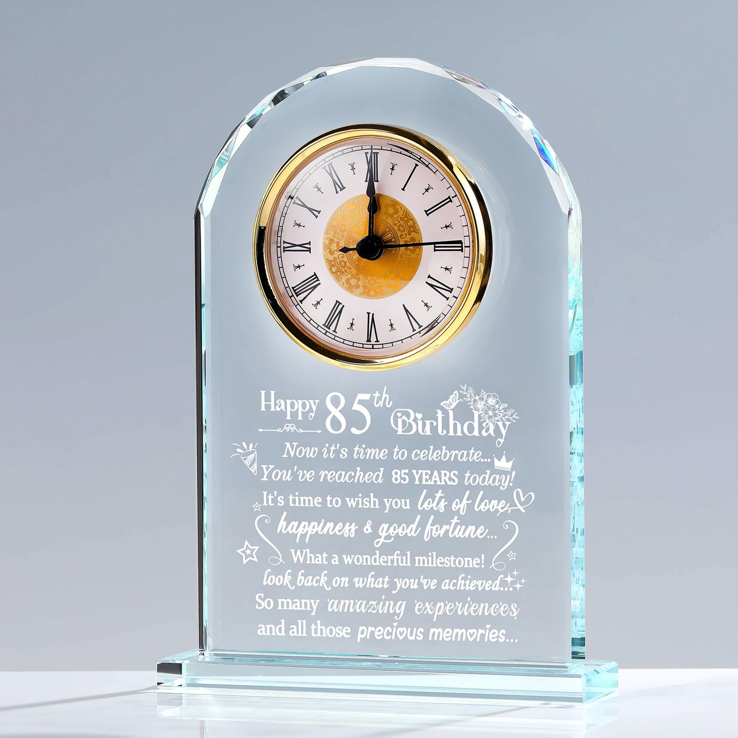 Ornalrist 85th Birthday Quartz Clock Gifts for Women Men, Happy 85th Birthday Presents Blessing for Friends Mum Her Turning 85 Years Old
