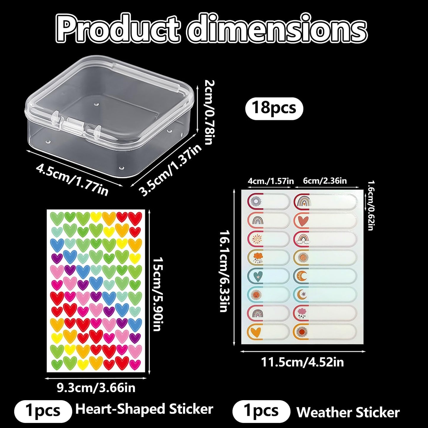 20PCS Mini Storage Set, 18 Clear Boxes, Bead Organiser, Craft Containers