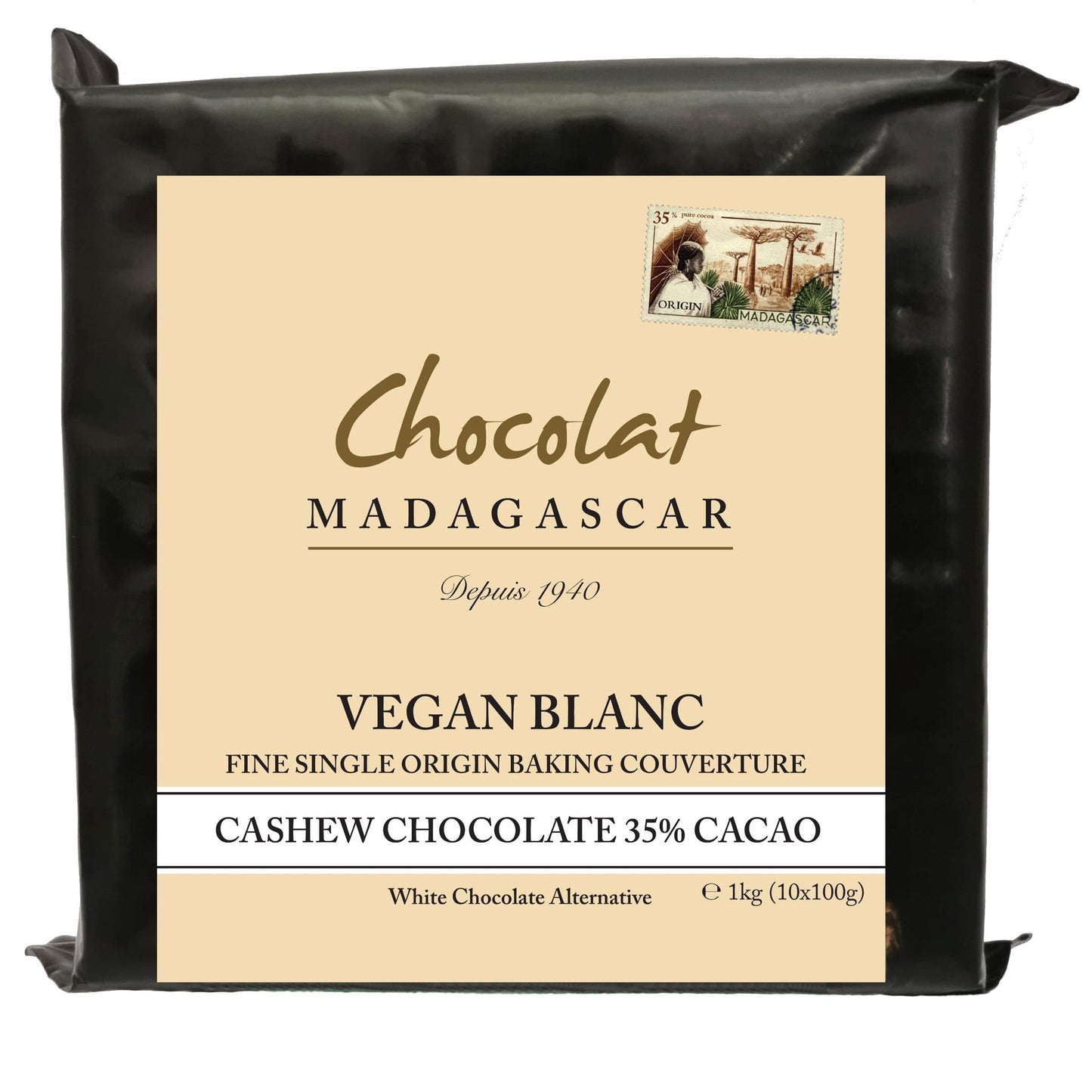 Chocolat Madagascar Vegan White (35%) bar - 1kg
