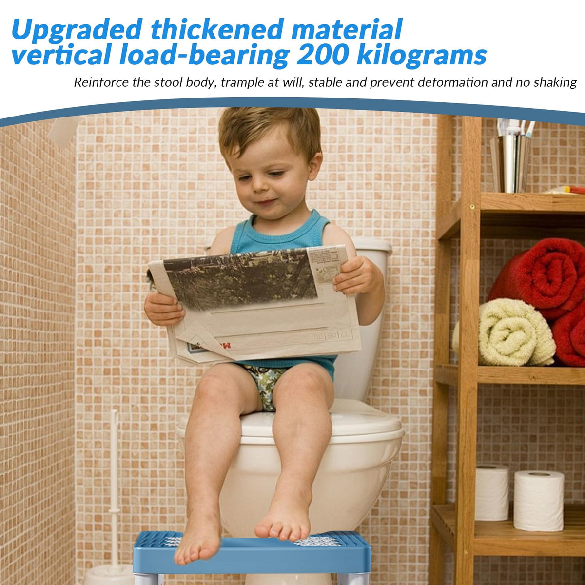 Toilet Stool, Non Slip Toilet Stool Squat Adult Poop Stools with Massage Function for Constipation Relief fits All Toilets for Assist Relieve (Blue)