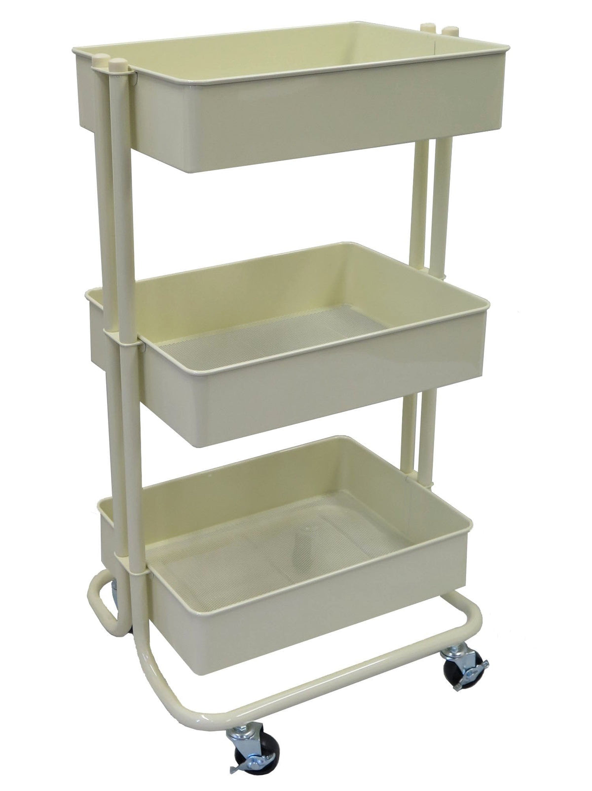 ASPECT 3-Tier Storage Rolling Cart, Vanilla, 43x35x78.5cm