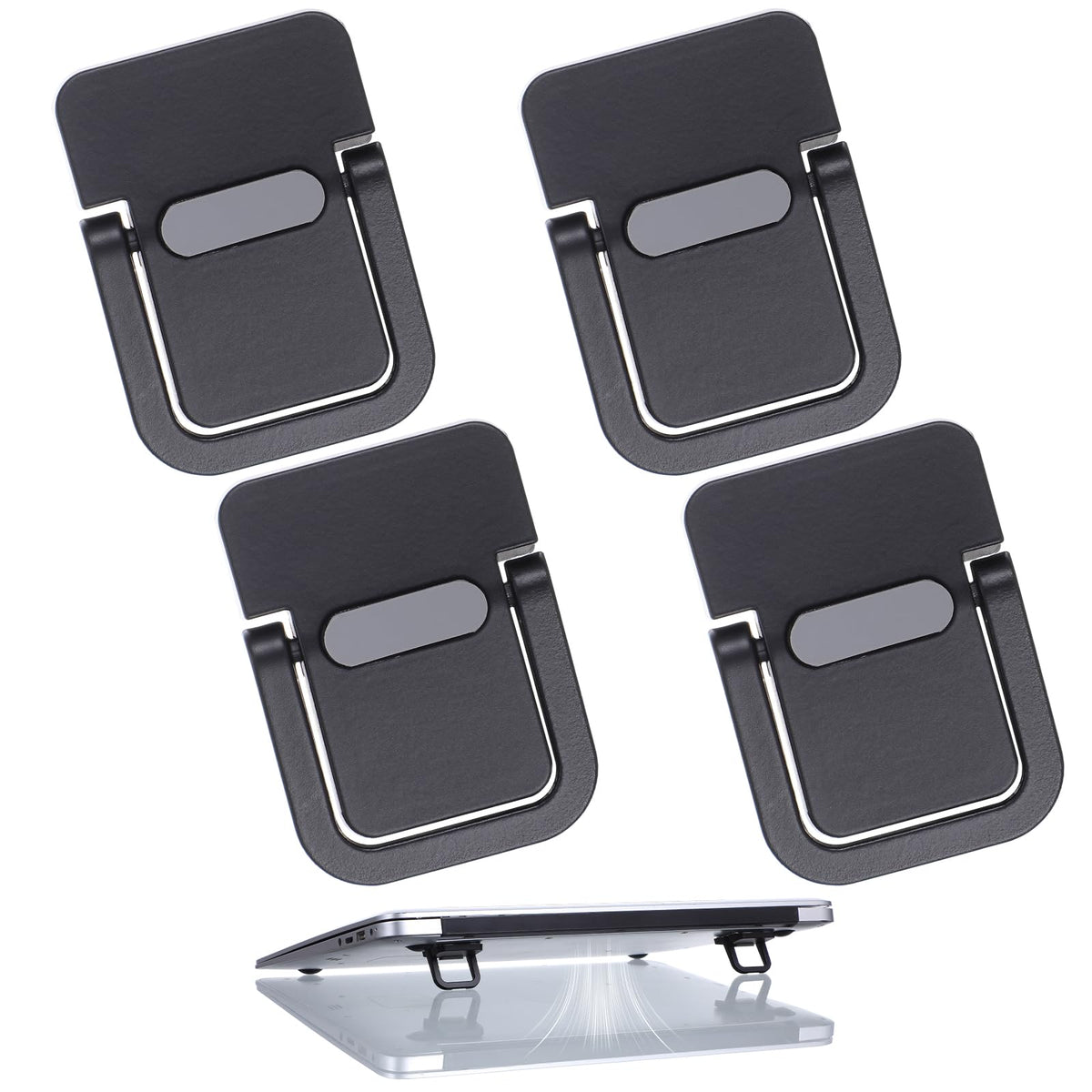 MBAIYO 4PCS Portable Keyboard Riser Self Adhesive Laptop Stand Invisible Mini Computer Feet for Desk Computer Keyboard Stand Laptop Holder with Anti