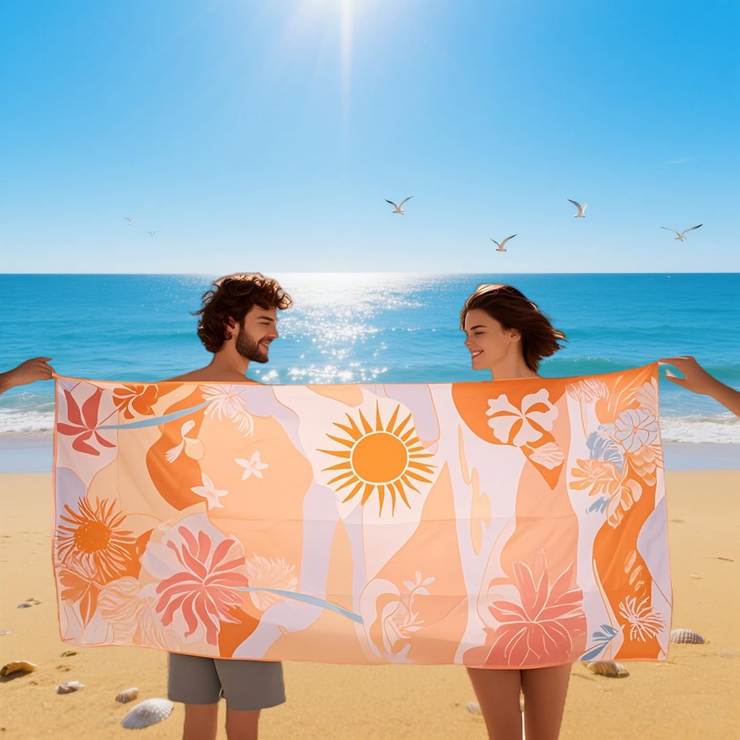 Alytimes Large Microfiber Beach Towel, Quick Dry Sand Free Beach Towels Lightweight Compact Beach Towel for Swimming Travel Vacation Holiday-180x80cm