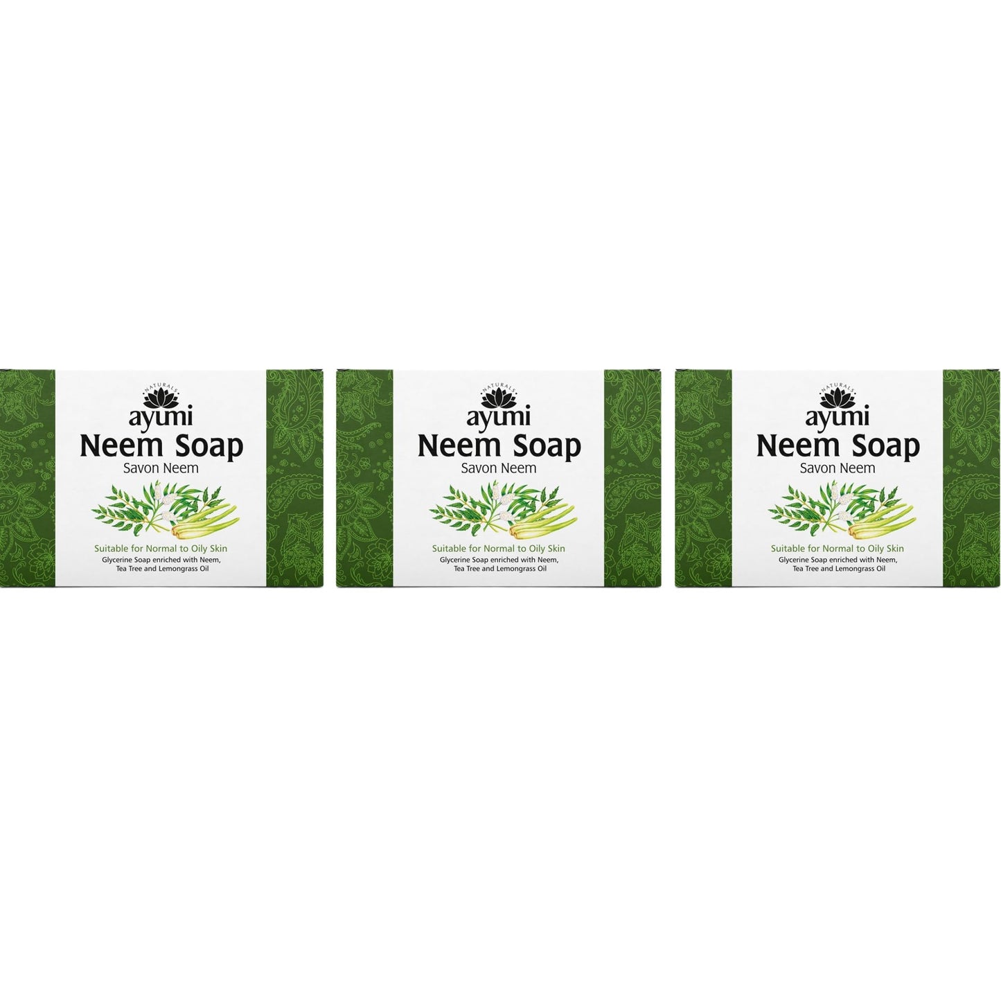 Ayumi Neem & Tea Tree Soap | Acne Body Wash & Hand Wash Bar | Itchy Skin Relief Bar | Natural Wash for Athletes Foot Treatment | Shaving Soap & Mens
