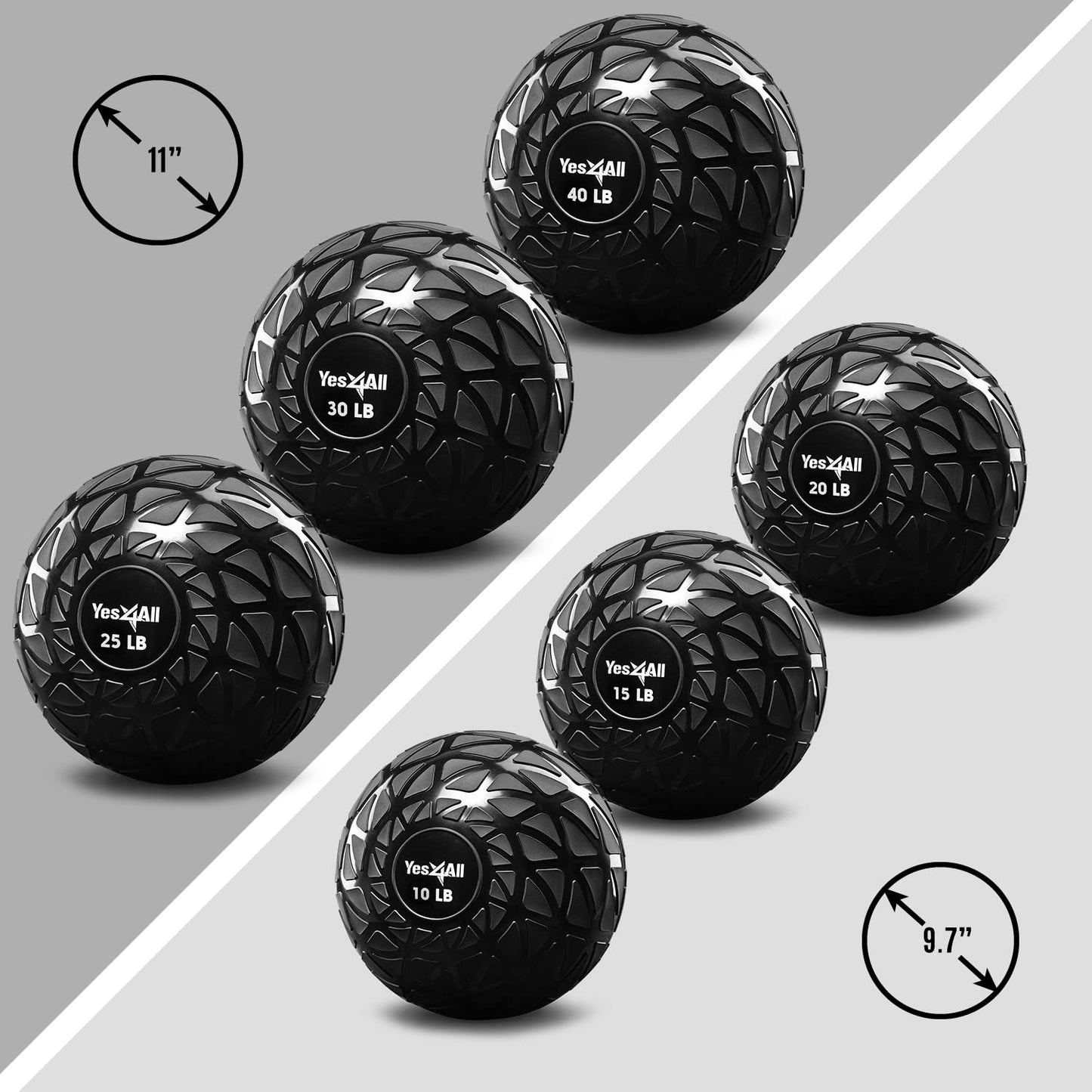 Yes4All TDH7 Slam Balls 4.5 ? 18.1kg/Slam Medicine Ball Version/Sand-Filled No-Bounce Exercise Ball, Suitable for Crossfit Workout and Strength