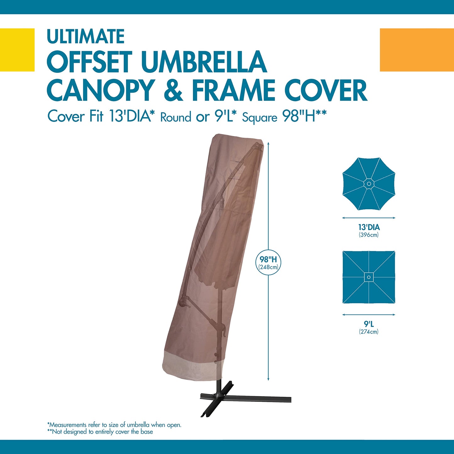 Duck Covers Ultimate Offset Patio Umbrella Cover with Installation Pole, 101-Inch