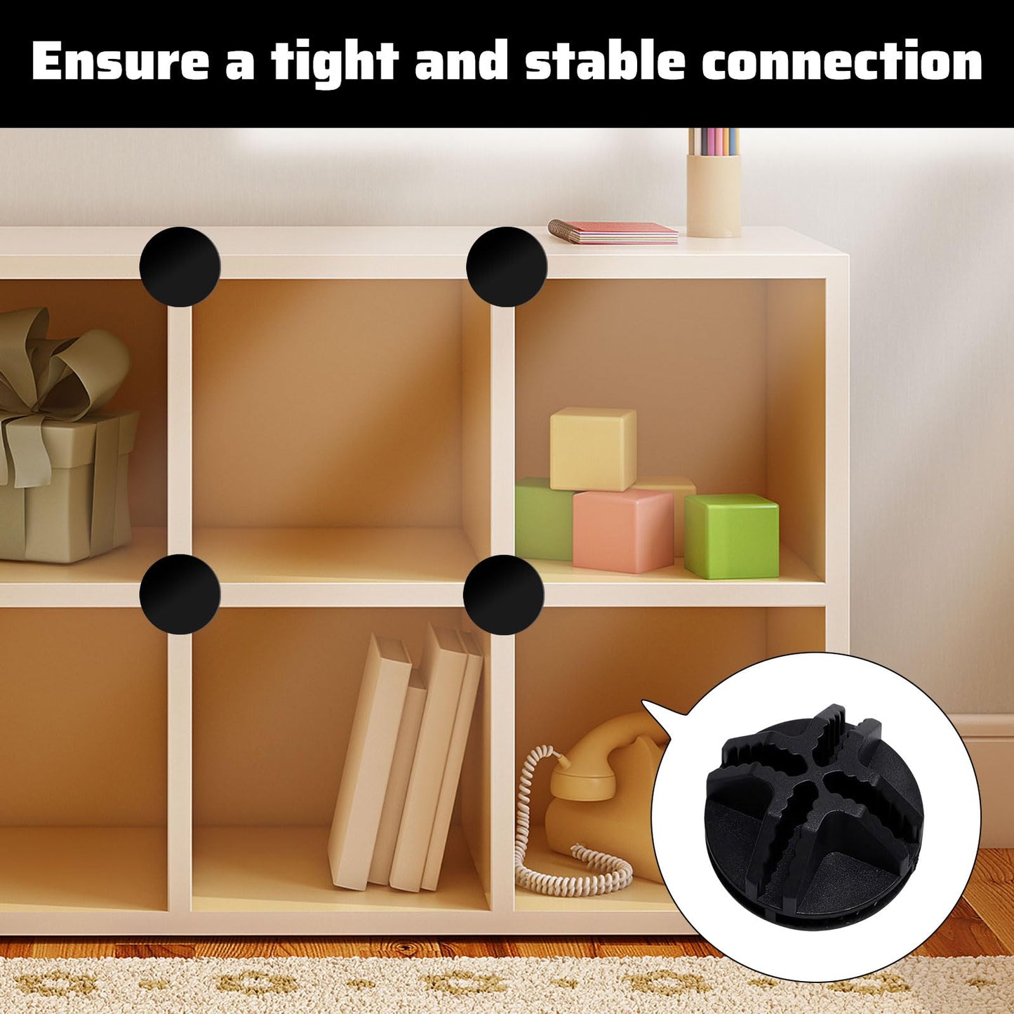Miiqxx 20Pcs Wire Storage Cubes Connectors Wire Cube Connectors Cube Modular Storage Black Plastic Grid Cube Wire Organizer for Modular Closet