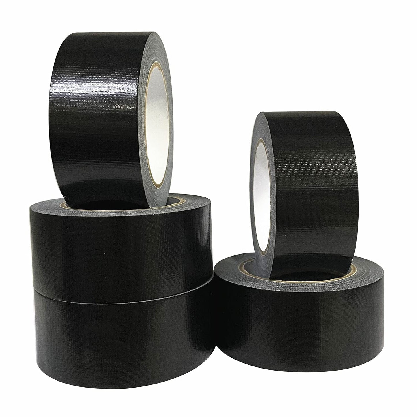 CHUANGSEED 5Pack Black duct Tape 50mm x 27.4m Cloth waterproof gaffer tape adhesive cloth repair tape Heavy Duty for Repairing, Sealing Adhesive Tape