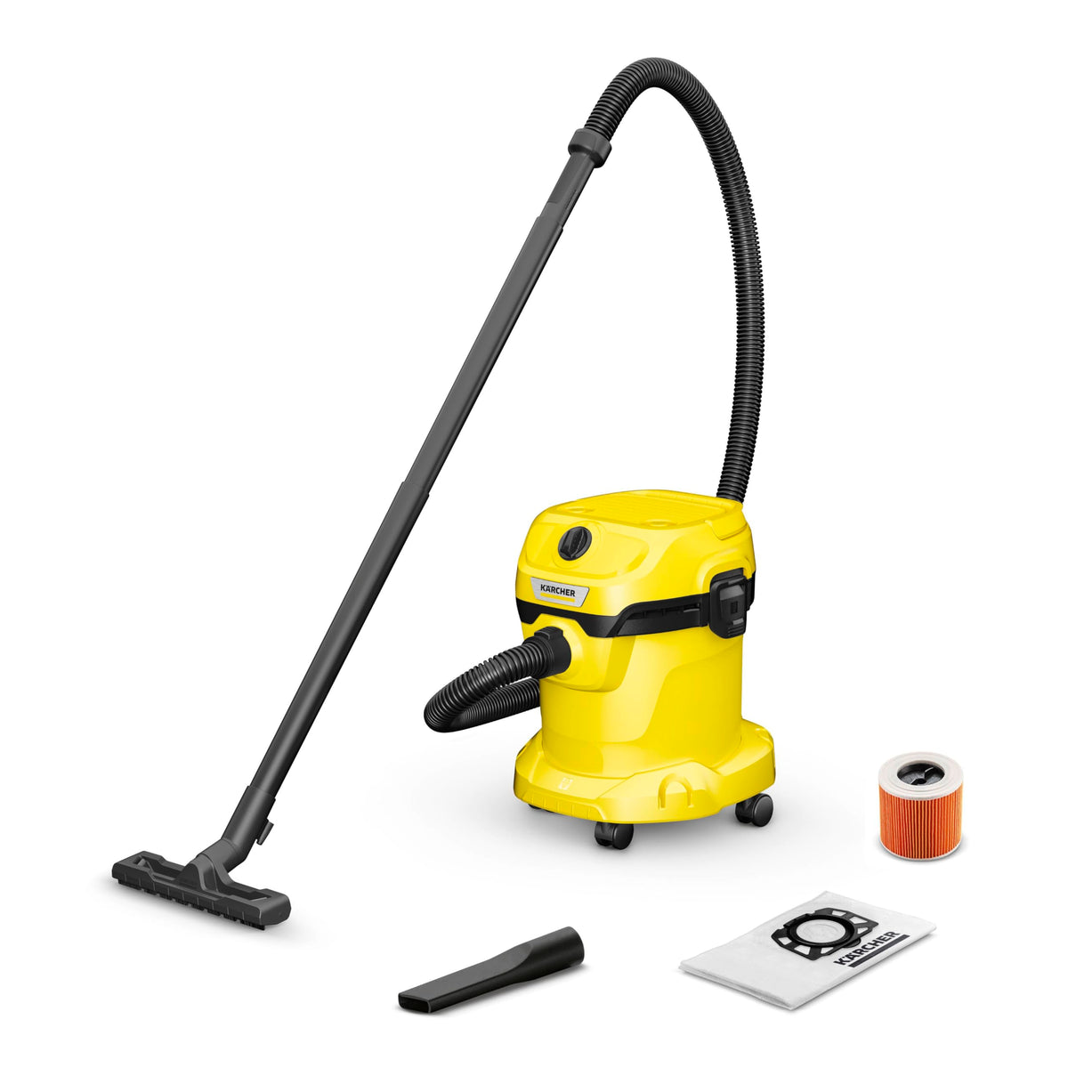 K?rcher Wet and Dry Vacuum Cleaner WD 2 Plus V-15/4/18/C Blowing function, Power: 1000 w, steel container: 15 L, suction hose: 1.8m, incl. cartridge