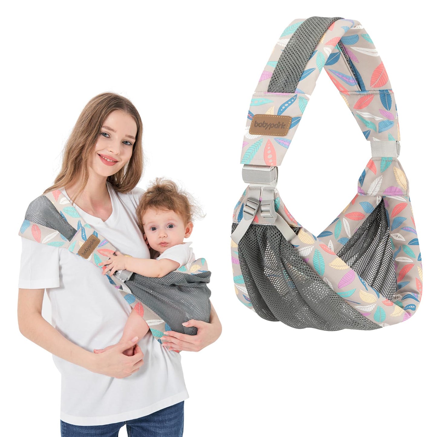 IULONEE Portable Breathable Baby Sling 3D Mesh Fabric Wrap Carrier Adjustable Sling Easy Toddler Carrier Comfortable Baby Wrap Carrier for Newborn Up