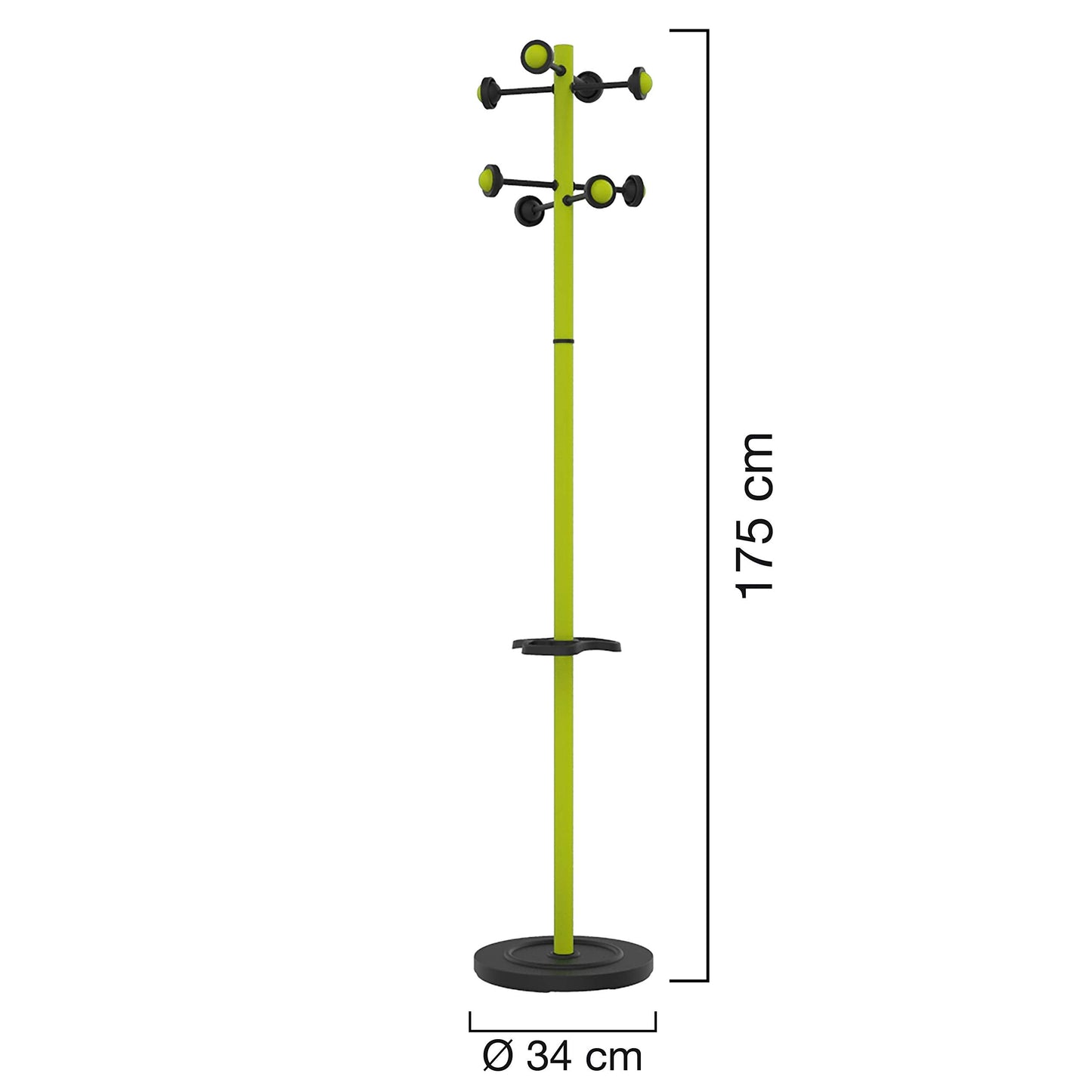 Unilux Accueil Coat Stand with Umbrella Stand 175 cm Green