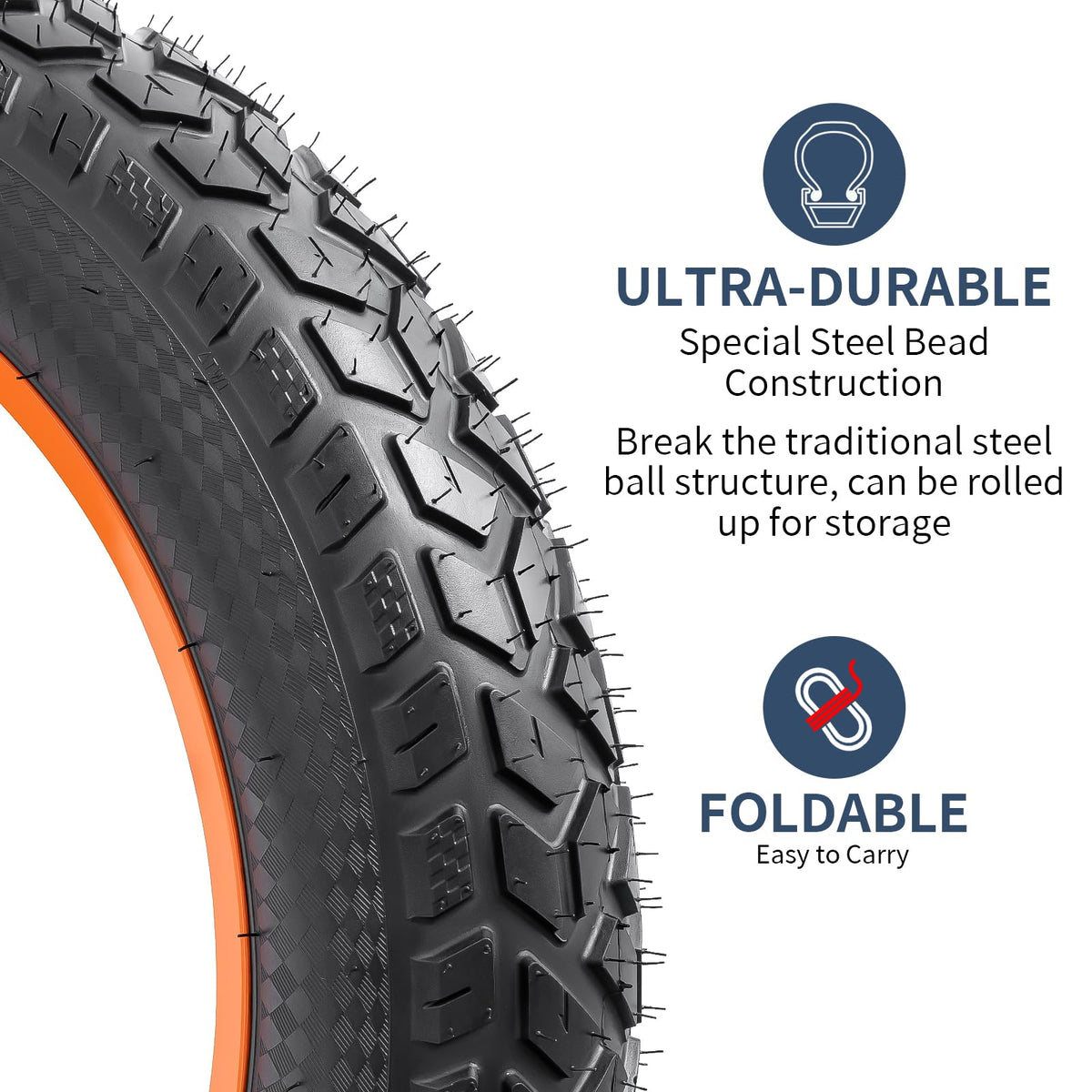 YunSCM 1-Pcs 20'' Fat E-Bike Tyre 20x4.0 ETRTO 102-406 with 20 inch Heavy Duty Inner Tube 20x3.5/4.0 AV32mm Schrader Valve Compatible 98/100-406 Road