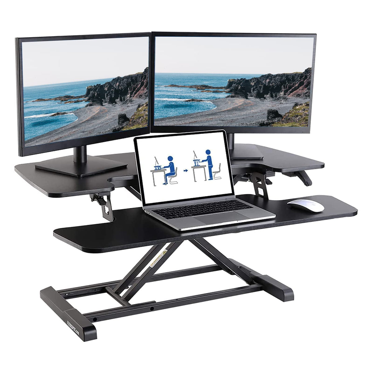 FLEXISPOT Standing Desk Converter 91.5 cm with Wide Keyboard Tray