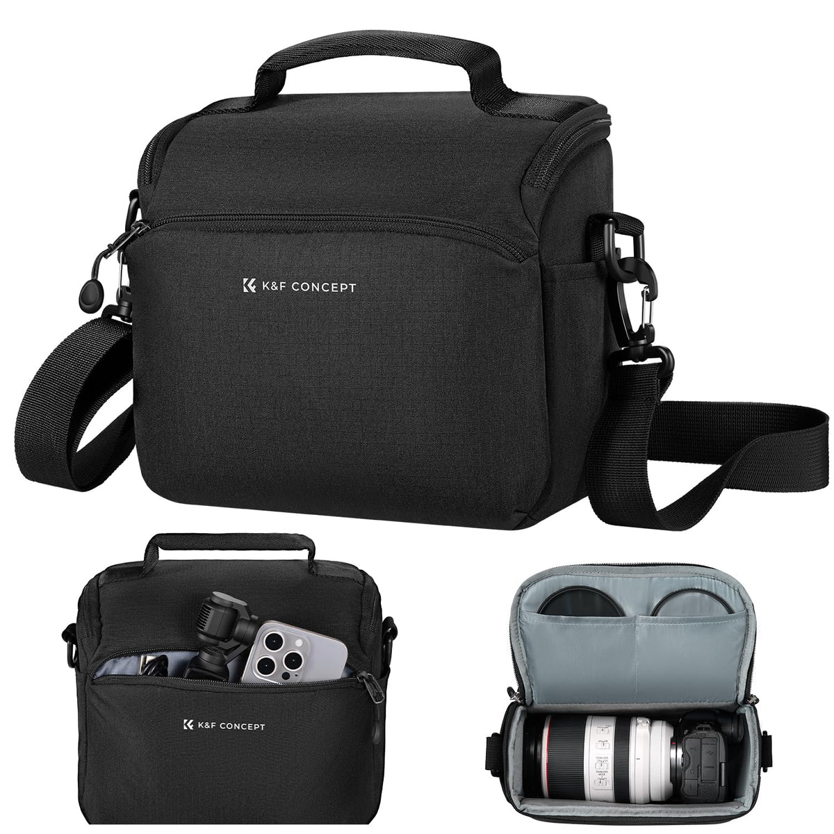 K&F CONCEPT Camera Sling Bag Small Crossbody Camera Case DSLR/Mirrorless Compact Shoulder Photography Bags for Photographers