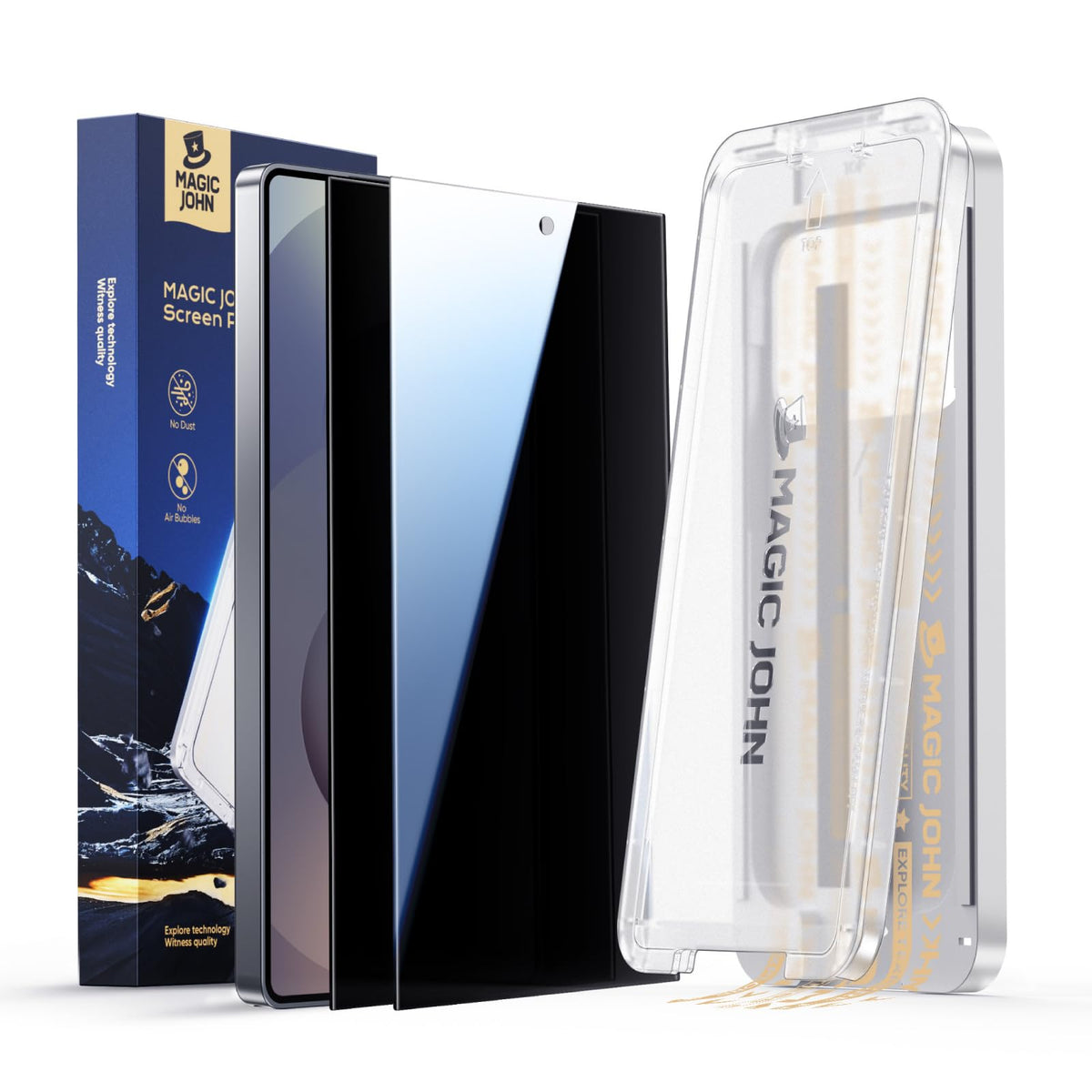 MAGIC JOHN 2 Pack for Samsung Galaxy S25 Ultra Privacy Screen Protector, 9H+ Hardness HD Tempered Glass with Easy Installation, Full Coverage