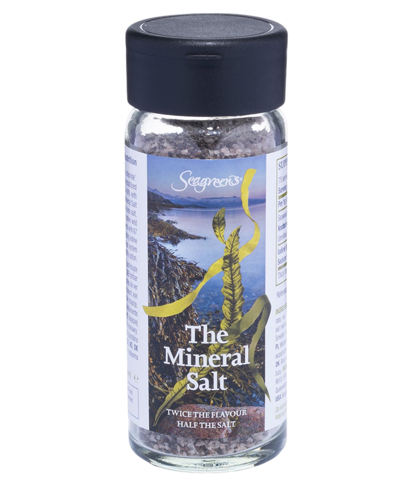 Seagreens Organic Seaweed & Mineral Sea Salt, 75g, 1-6 Months Supply, Salt Alternative for Cooking, Soups, Salads