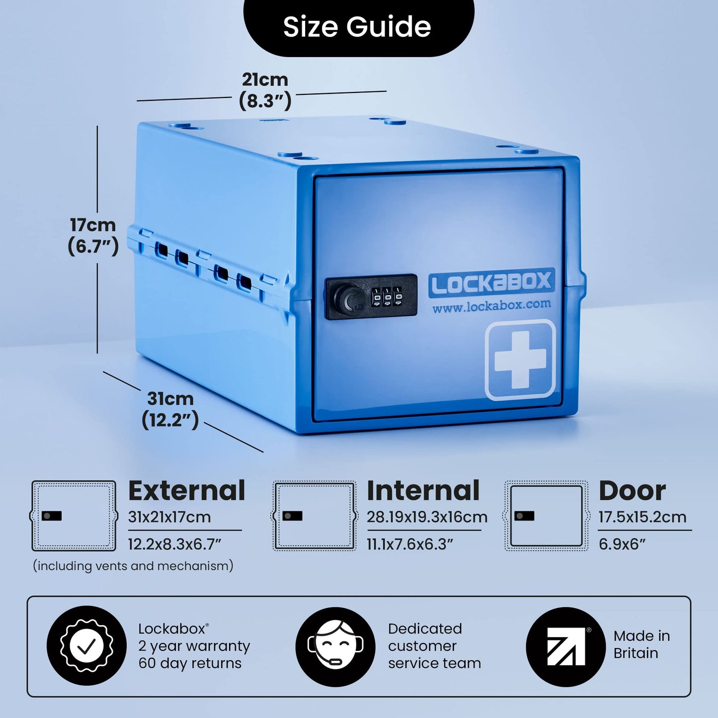 Lockabox One Medi Blue | Premium Lockable Medicine Box | 10 Litre Lightweight & Hygienic Medicine Lock Box | BPA-Safe