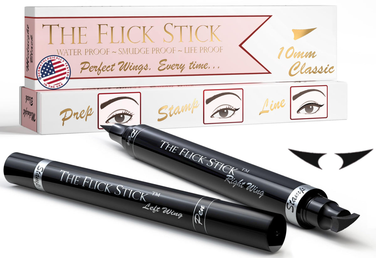 Eyeliner Stamp ? Wingliner by Lovoir Black, waterproof, smudgeproof, winged long lasting liquid eye liner pen, Vamp style wings, 2 Pens In A Pack