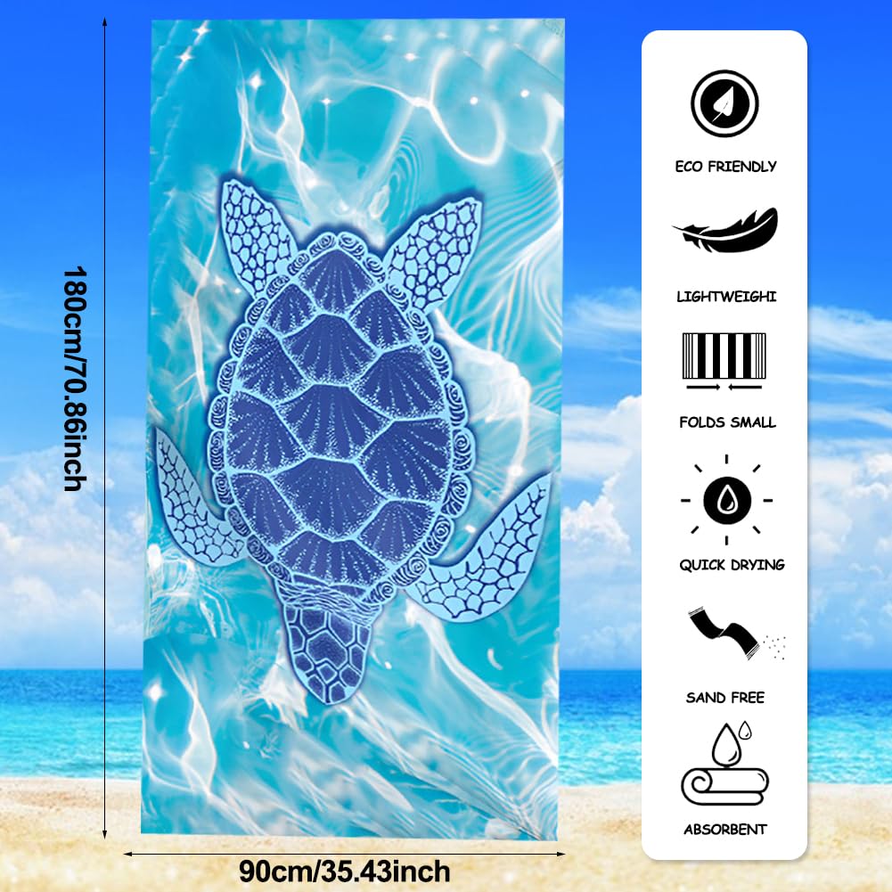 HAJXXMM Microfibre Beach Towels for Adults, 180 × 90 cm Quick Dry Beach Towel with Double Side Print, Lightweight Beach Towel