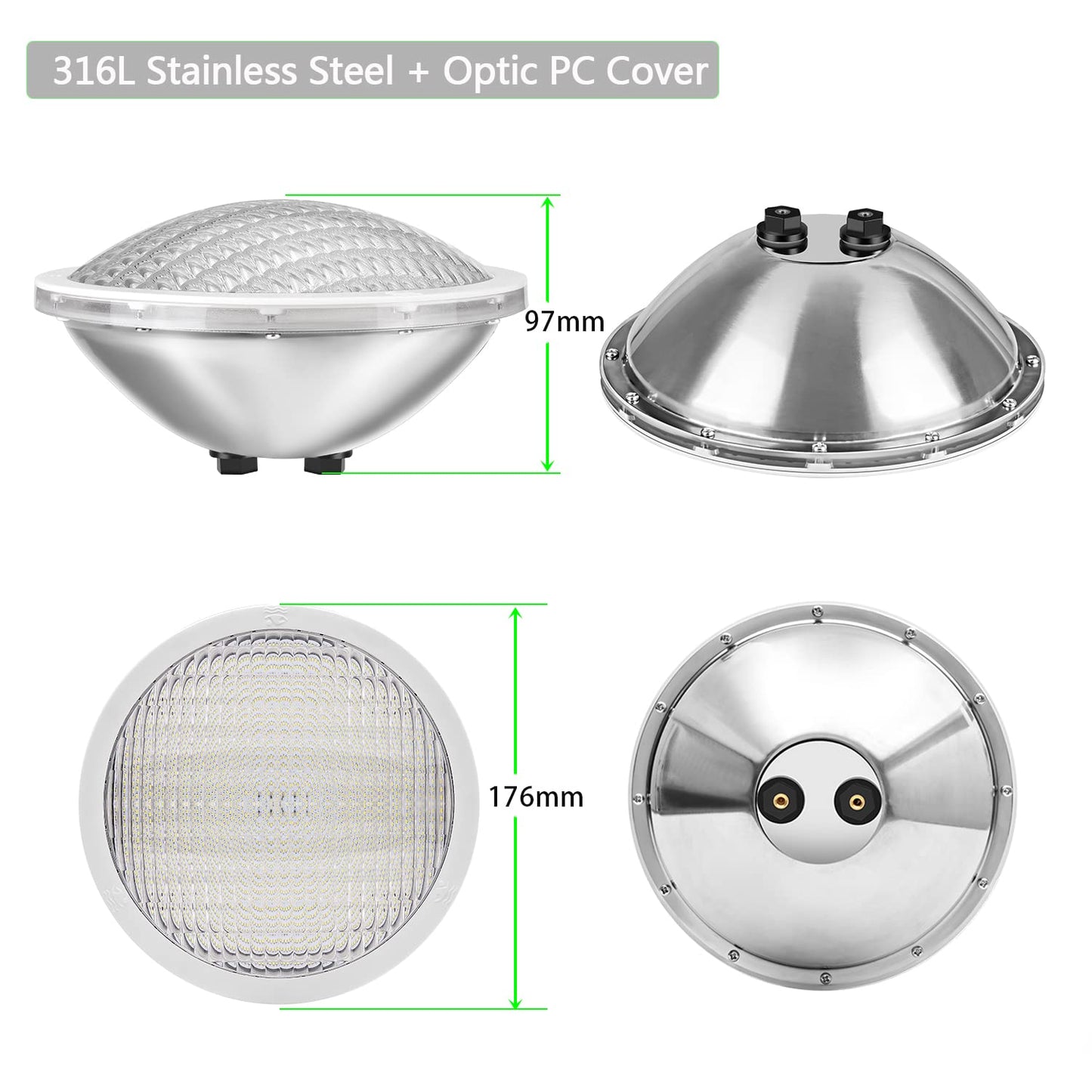 LyLmLe PAR56 Swimming Pool Lights 30W Underwater Lights LED Submersible Waterproof IP68 12V DC/AC,3000K Warm White