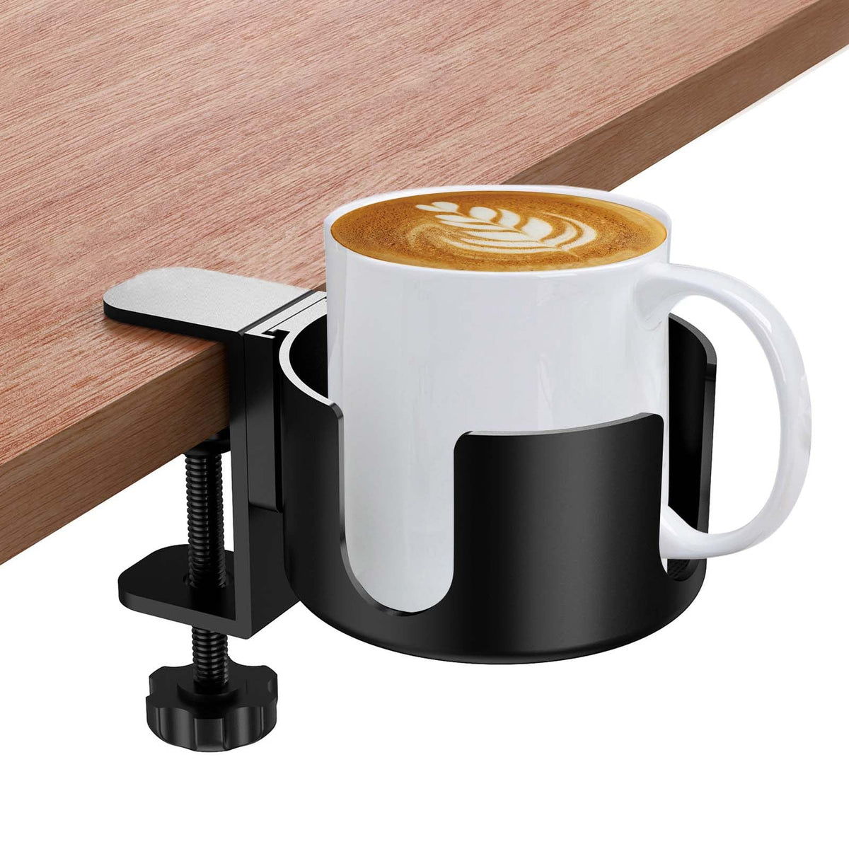 Creative Table Drink Holder, Desk Cup Holder Made of Aluminum Alloy, Adjustable Table Cup Holder Clamp, Desk Bottle Holder Easy to Install, Cup Holder