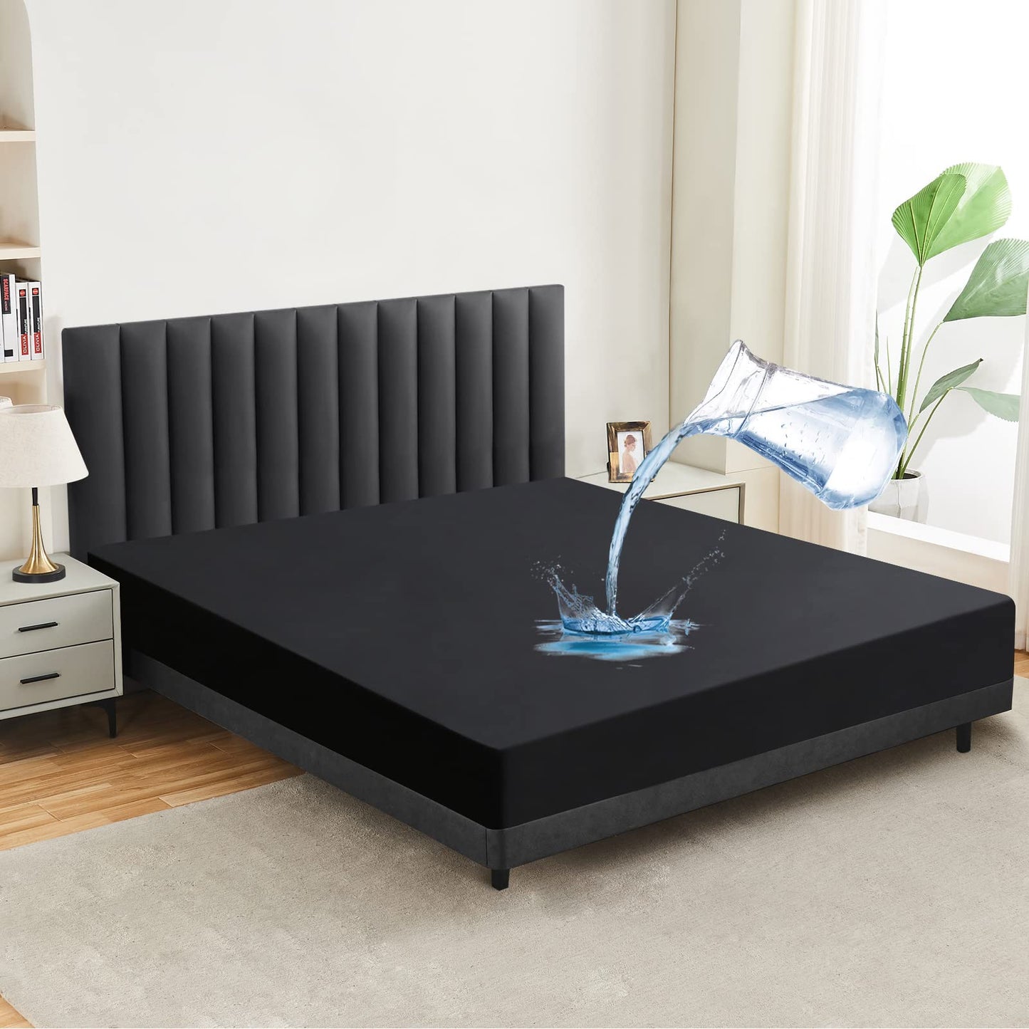 mafudoxi Waterproof Mattress Protector Fitted Sheet,30cm Deep Pocket Bed Sheet, Ultra Soft Smooth and Wrinkle-Resistant, Easy Care Breathable Sheets