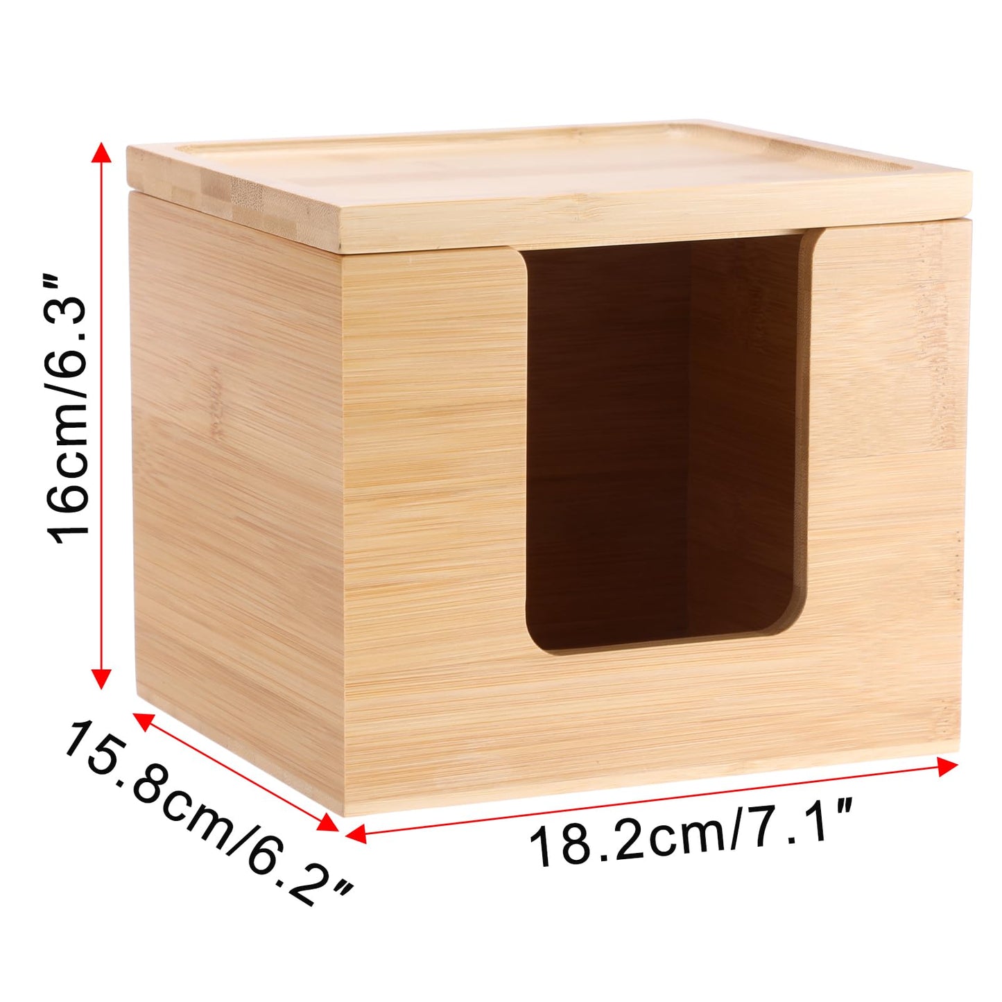 BTSKY Bamboo Disposable Face Towel Box Holder, Tabletop Storage Box