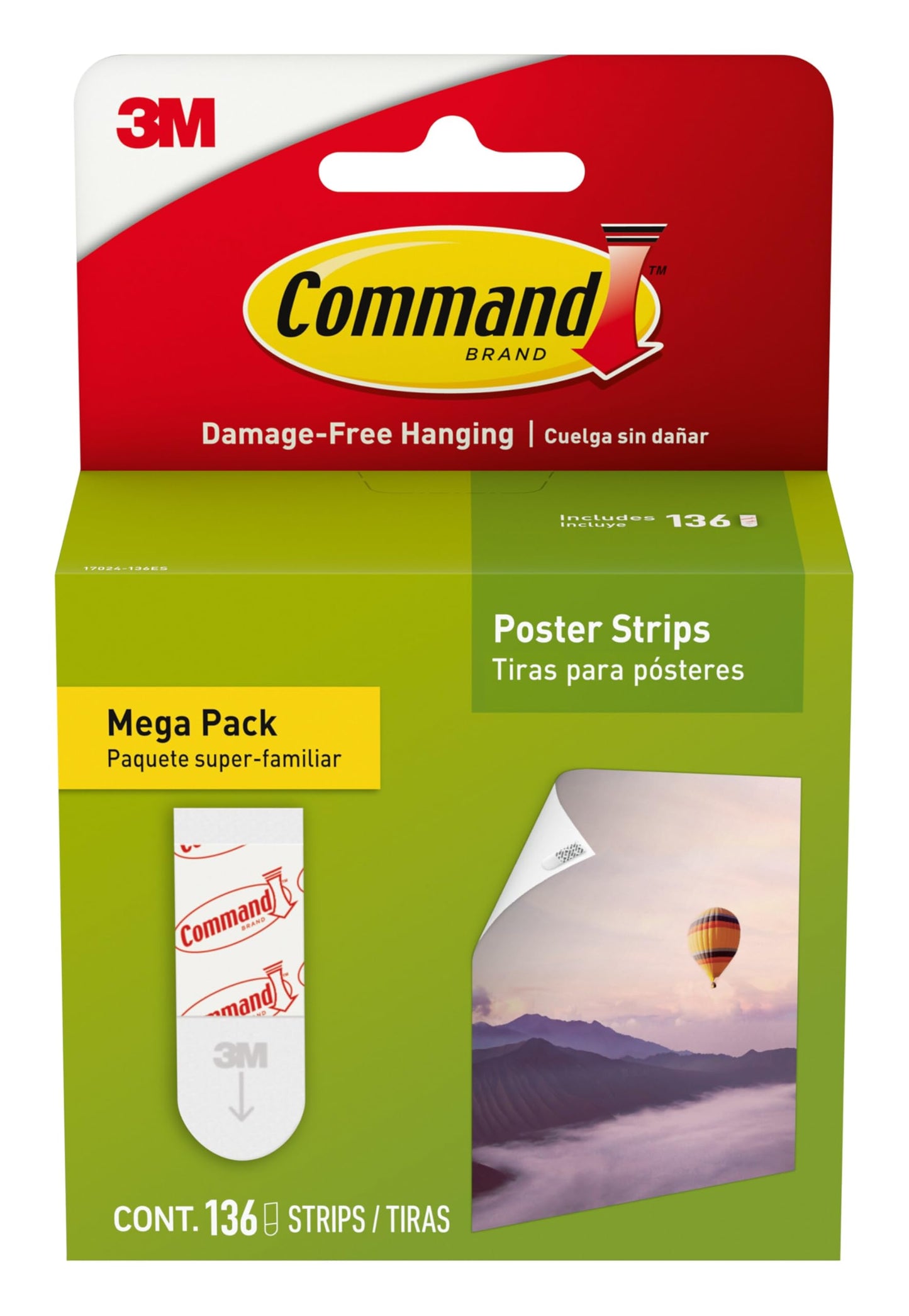 Command Poster Hanging Strips, 136 Total Strips (17024-136ES)