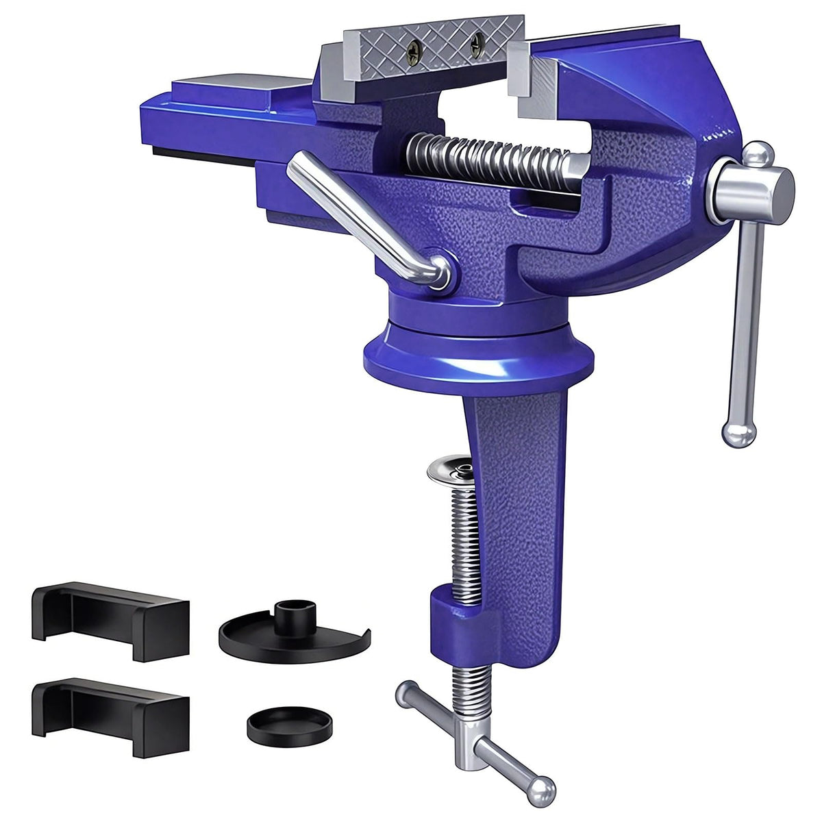 Table Vice Clamp 80mm, 360? Swivel Base Bench Vise Clamp, Portable Home Vise for Woodworking/Drilling/Metalworking