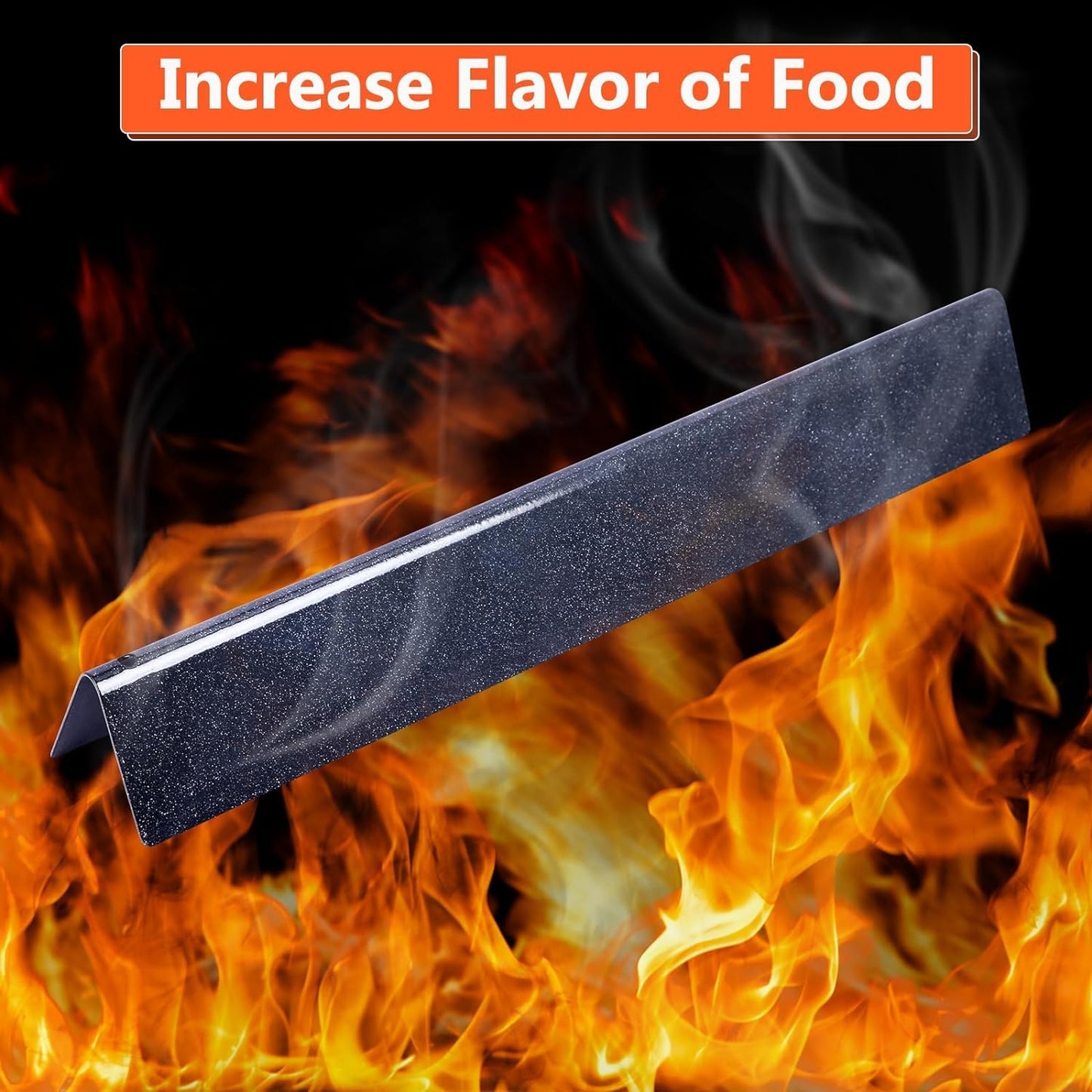 GFTIME 44.5CM Flavorizer Bar for Weber Genesis E/S-310 320 330 with Front Burner Knobs, DOESN'T fit Genesis II E/S-310 340, Porcelain Steel Heat Plate