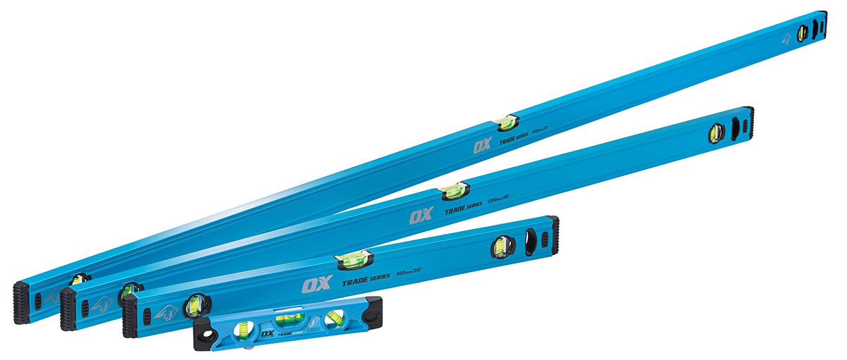 OX Spirit Level - Premium Trade Spirit Level - Industrial Grade Measurement Accuracy with 3 High-precision Vial (Accuracy 0.5 mm/m) - Blue -