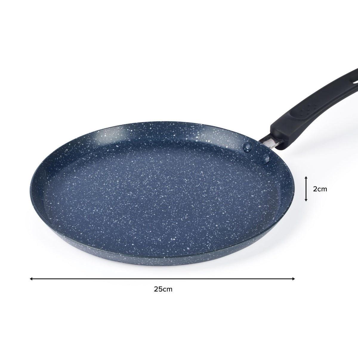 Russell Hobbs 25cm Pancake Pan - Nightfall Stone, Xylan Non-Stick, Flat Crepe Frying Pan, PFOA-Free, Soft Touch Stay Cool Handle, Induction Hob