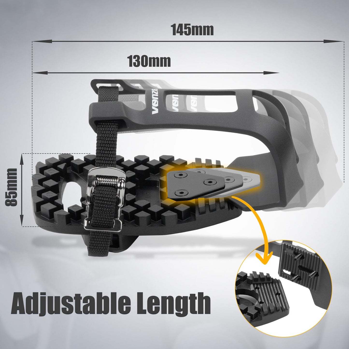 VENZO Bike Bicycle Toe Clips Cage Indoor Exercise Spin Bike Pedal Adapters - Compatible With Peloton Delta Bike Pedals - Convert Look Delta Pedals to