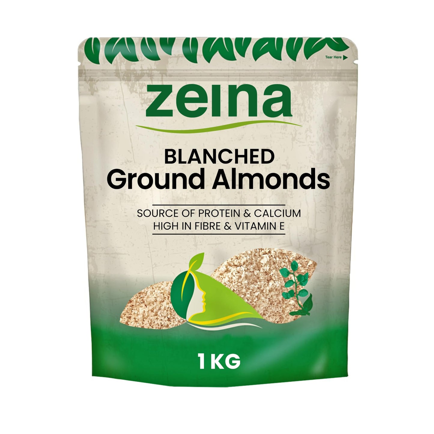 Zeina Blanched Ground Almonds (1Kg) - Almond Flour Naturally Contains Iron, Protein and Fibre for Healthy Cooking, Baking, Smoothies, Paleo and Keto