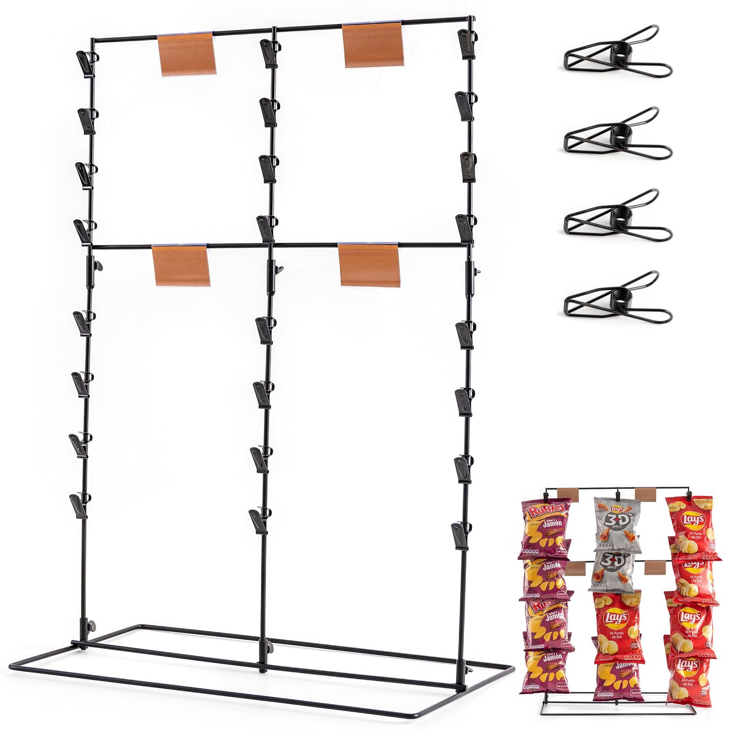 ODOXIA Chip Rack Display Stand | Candy Display for Countertop | Snack Holder for Chips and Snacks | Organize Your Space