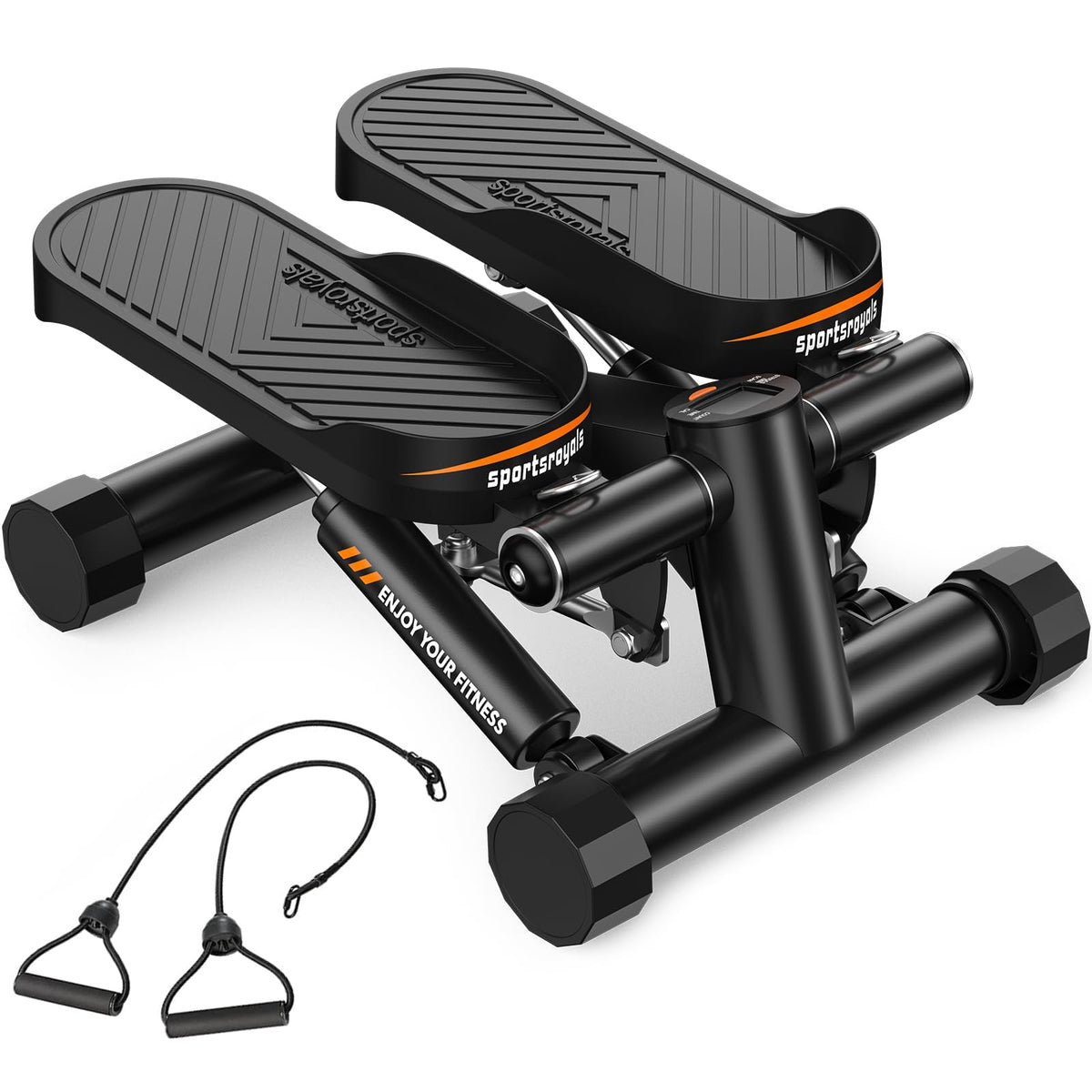 Sportsroyals Stepper for Exercise, Stair Stepper with Resistance Bands, Mini Stepper with 330LB Weight Capacity, Adjustable Stride Height to Increase