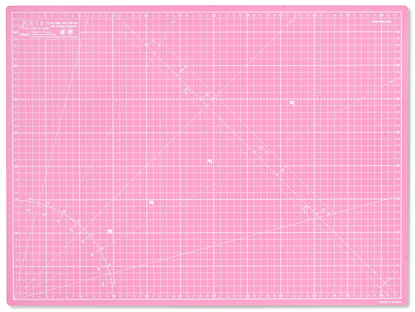 Elan A2 Cutting Mat Pink and Purple, 5-Ply Hobby Board for Crafts 60X45 CM, Self Healing Cutting Mat A2, Recycled PVC Craft Board for Sewing